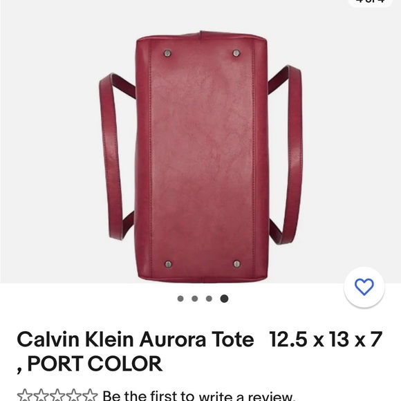 Calvin Klein Aurora Tote  ‎ 12.5 x 13 x 7 , PORT COLOR - Picture 4 of 4